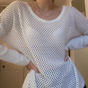 Loose Knit White Sweater